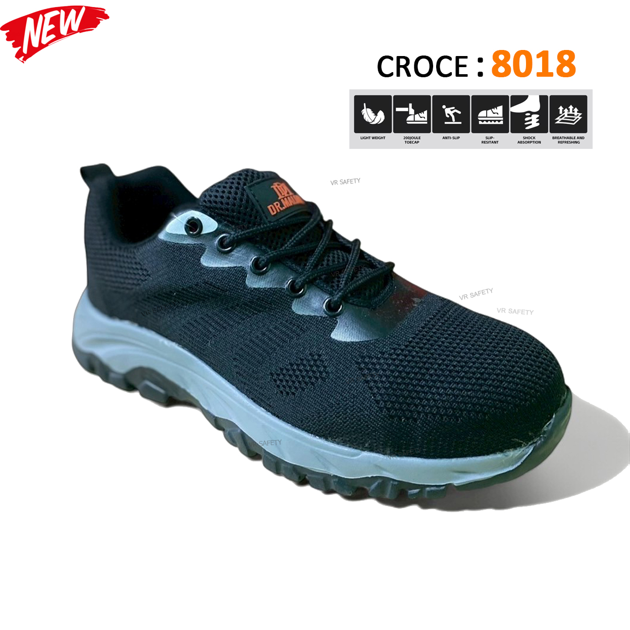 รองเท้าเซฟตี้ผ้าใบหัวเหล็ก CROCE รุ่น 8018 เบามาก